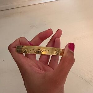 kate spade Gold Engraved Script Bangle Bracelet